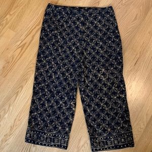 Lauren Ralph Lauren Women’s Black & Tan Star Pattern 100% Cotton Capris Size 8